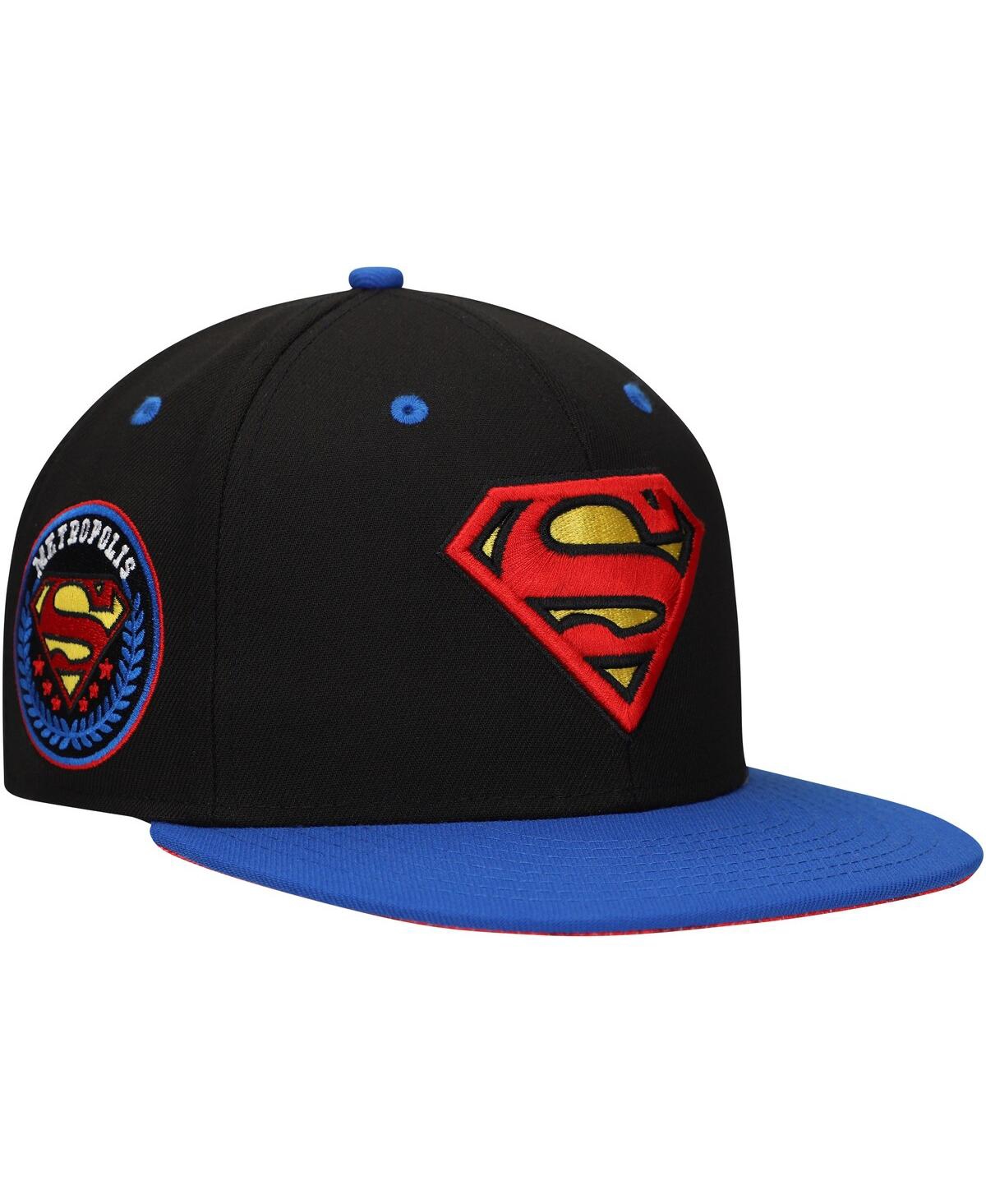 Men's Black Superman Comic Undervisor Fitted Hat - Black