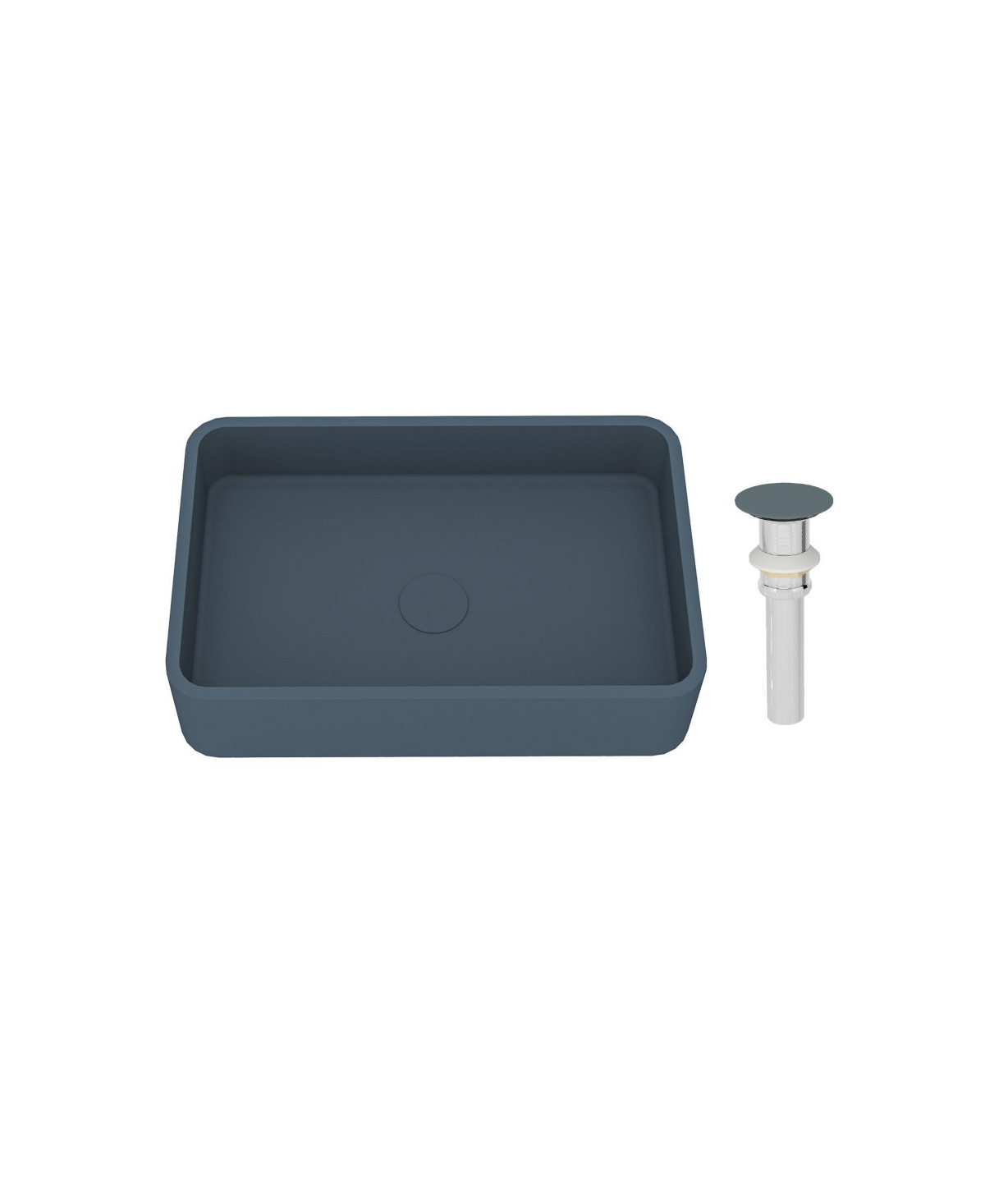 20x13 Inch Rectangular Bathroom Cement Art Basin with Matching Color Drain, Durable and Stylish for Your Unique Bathroom - Taupe clay