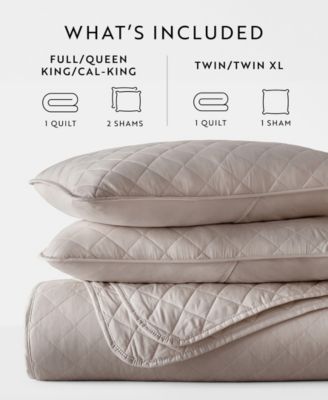 Diamond Stitch 3-Pc. Lightweight Quilt Set, Full/Queen