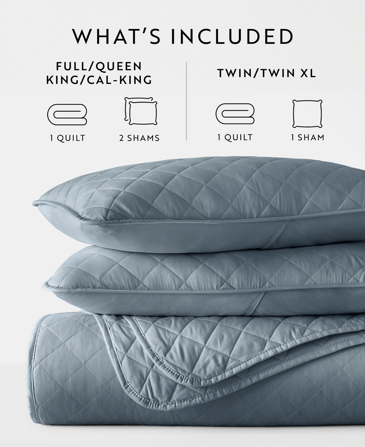 ienjoy Home Diamond Stitch 3-Pc. Lightweight Quilt Set, Full/Queen