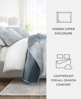 Scallop Reversible 3-Pc. Lightweight Quilt Set, Full/Queen