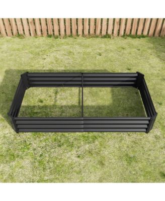 Raised Garden Bed Outdoor, 6×3×1ft , Metal Raised  Rectangle Planter Beds for Plants, Vegetables, and Flowers - Black