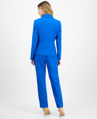 Women's Crepe One-Button Straight-Leg Pantsuit, Regular & Petite 