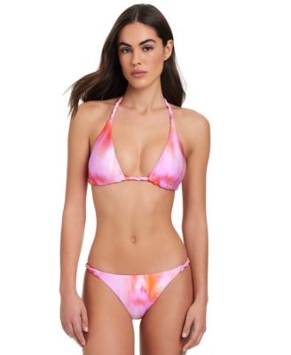 Womens Braided Strap Triangle Bikini Top Hipster Bikini Bottoms