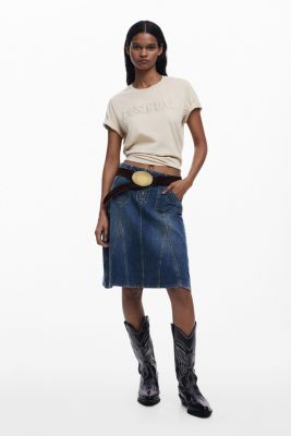 Women's Embroidered denim skirt