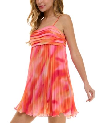 Juniors' Pleated Mini Dress
