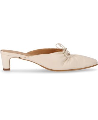 Amar Cream Leather Mules