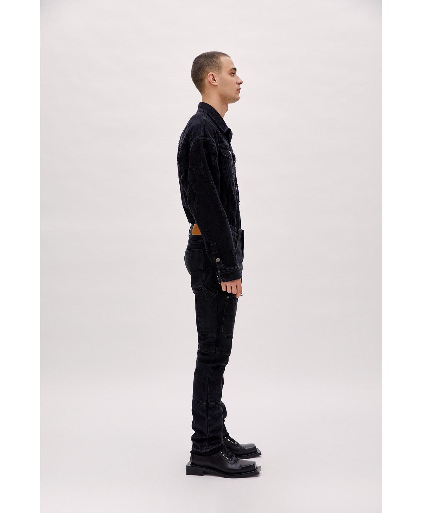 Мужские брюки PCFG Cargo Denim With Zip, цвет: Чёрный — фото 3