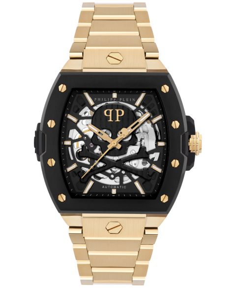 Мужские часы Philipp Plein Automatic The Skeleton 2.0 Gold Ion Plated Bracelet Watch 44mm