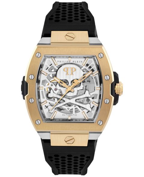 Мужские часы Philipp Plein Automatic The Skeleton 2.0 Black Silicone Strap Watch 44mm