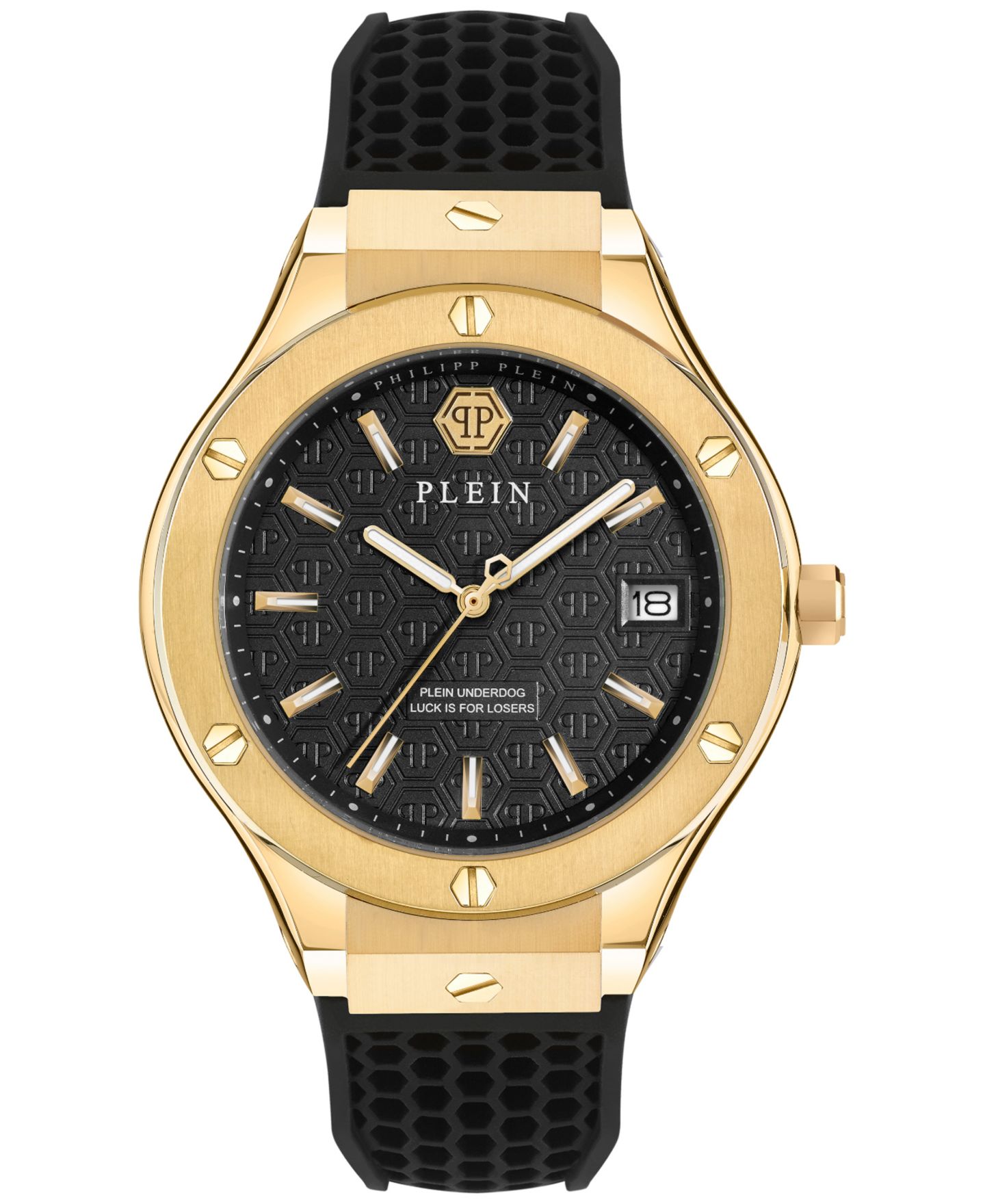 Мужские часы Philipp Plein Underdog Black Silicone Strap Watch 44mm — фото 1