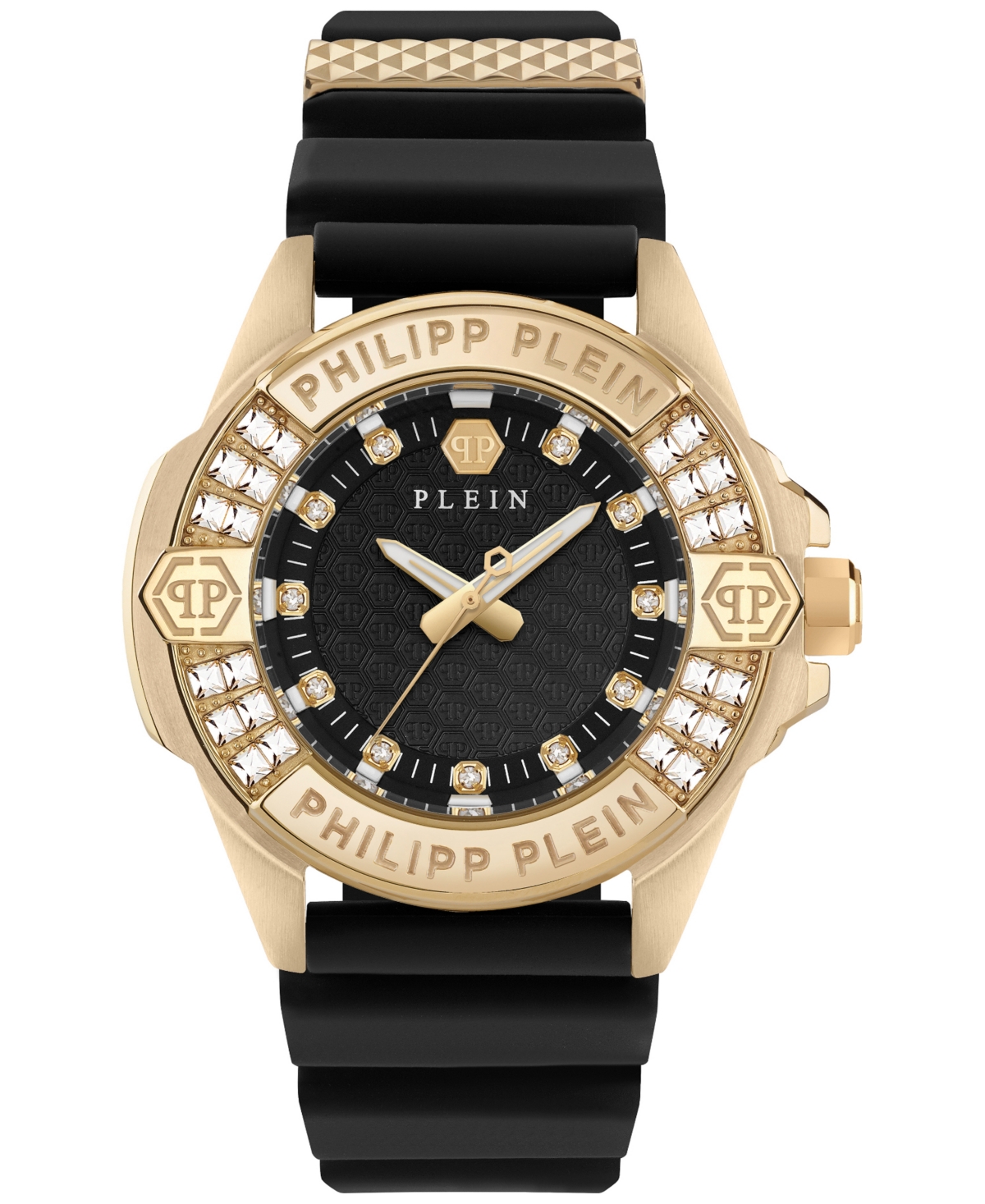 Philipp Plein Plein Majesty Crystal Watch In Ip Yellow Gold
