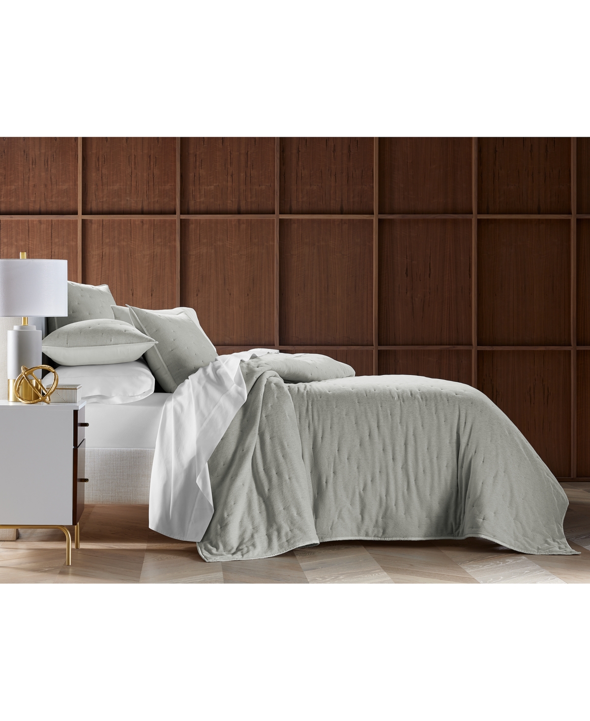 Hotel Collection Reversible Chenille 3-pc. Coverlet Set, Full/queen, Exclusively At Macy's In Silver