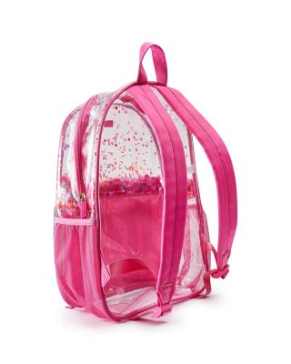 Sweet Tart Pink Confetti Backpack Women's Fashion Shoulder Clear Book Bag Trendy Confetti Look for Work and Travel (Pink - Sweet Tart
