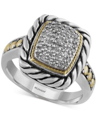 EFFY&reg; Balissima Diamond Statement Ring (1/5 ct. t.w.) in Sterling Silver and 18k Gold