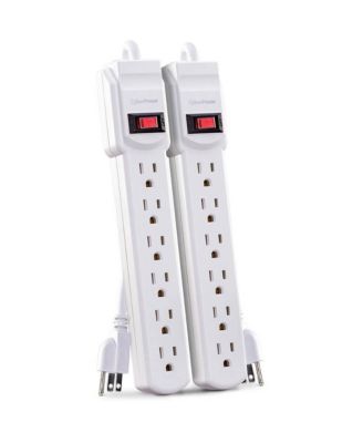 Twin Pack Power Strip with Surge Protection and Multiple Outlets
