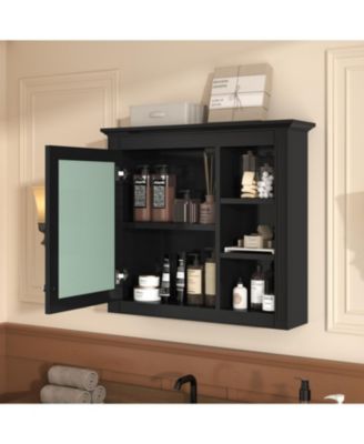 Wall-Mounted Medicine Cabinet with Mirror and Shelves (30" x 28")