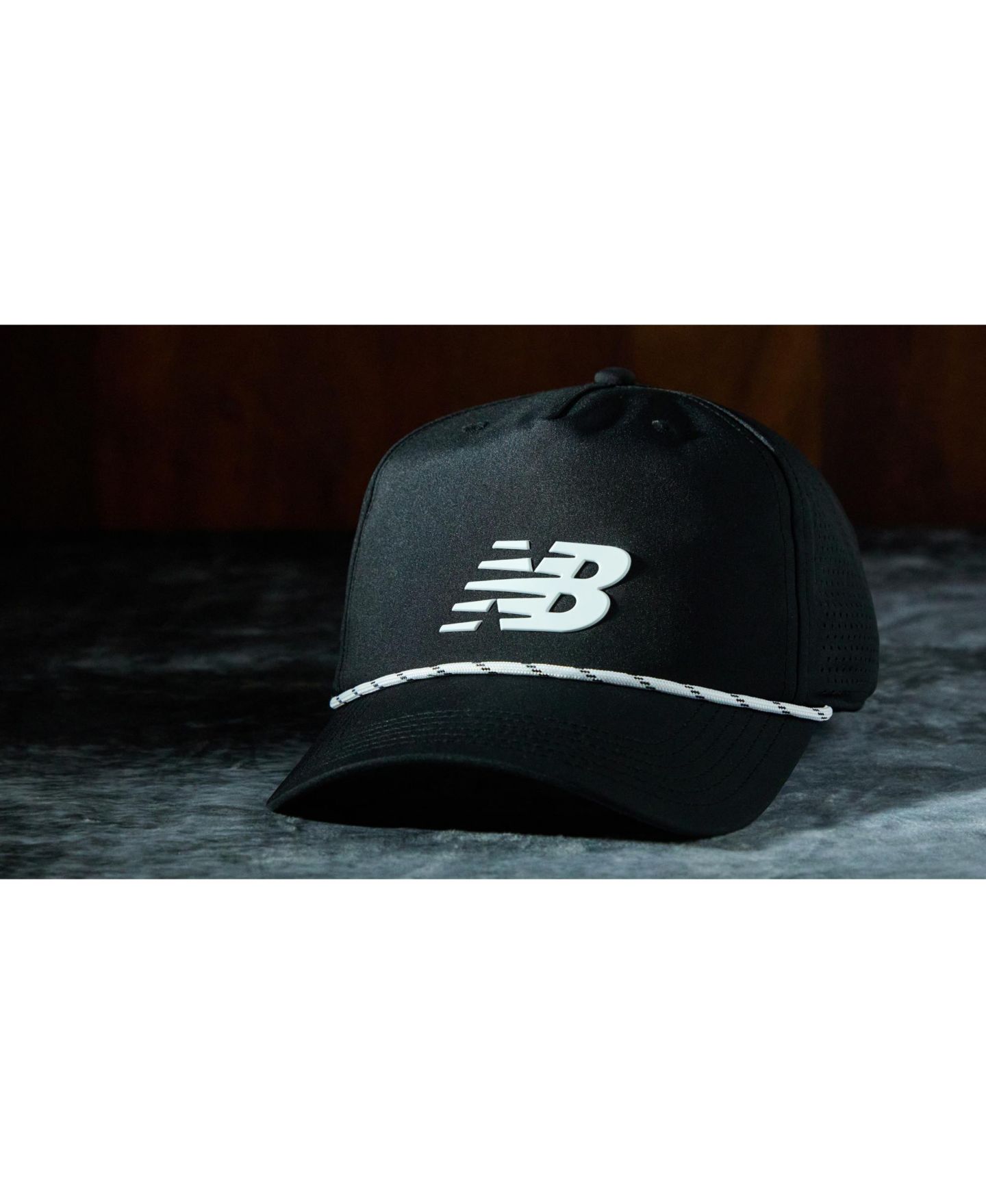 Мужские головные уборы New Balance Embroidered Logo Grandpa Perforated, цвет: Чёрный — фото 7