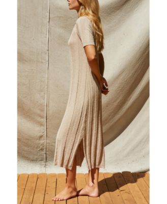 Women's Edie Ribbed Sweater Knit Polo Dress