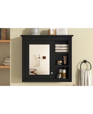Wall-Mounted Medicine Cabinet with Mirror and Shelves (30" x 28")