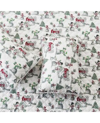Holiday Printed Microfiber Quilt Set with Shams