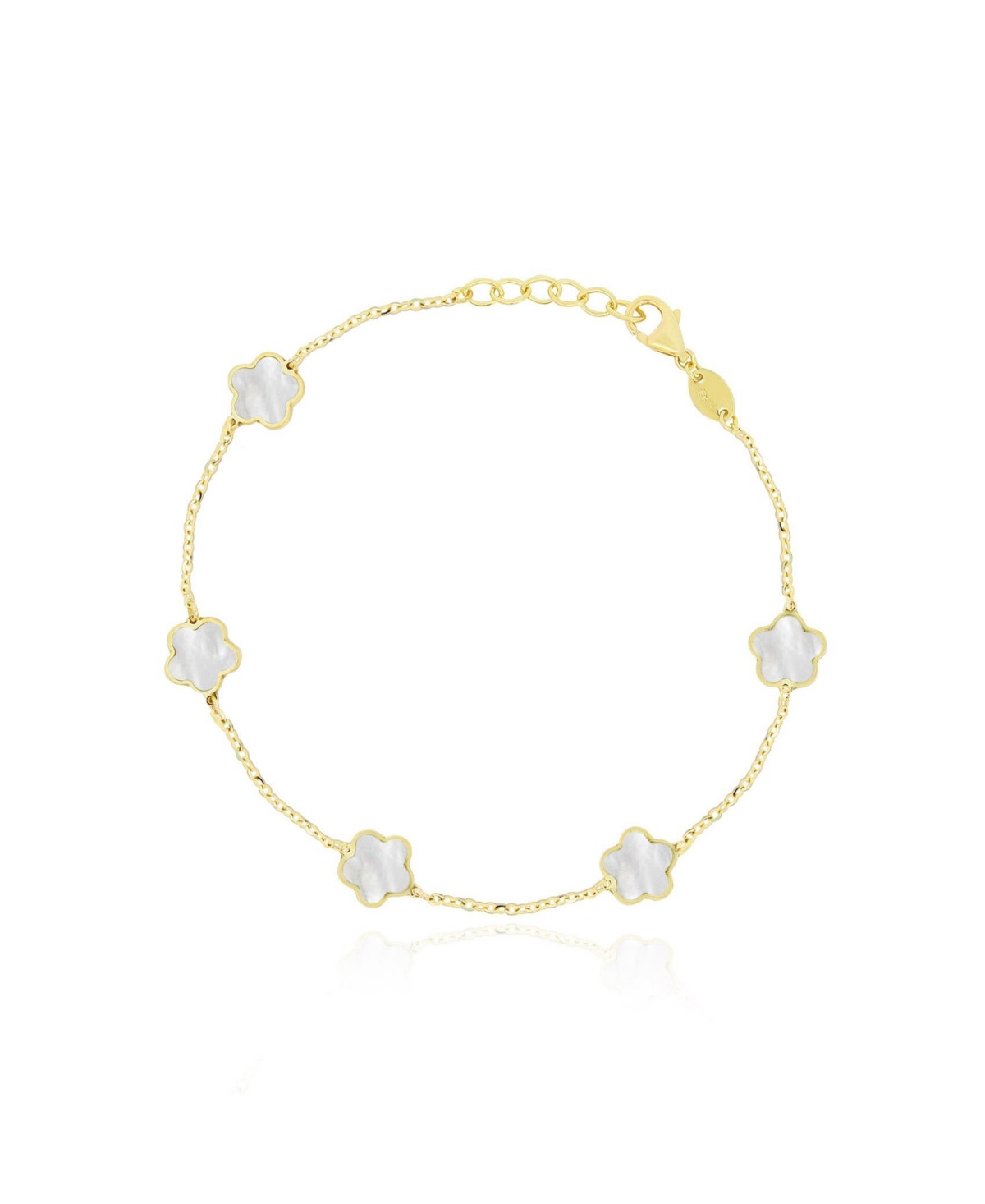 Mother of Pearl Flower Bracelet 14K Gold - Mother of pearl