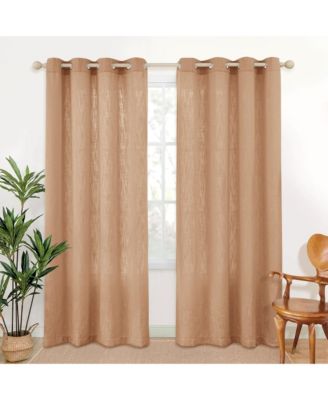 Linen Blend Privacy and Light Filtering Texture Grommet Pair 2 Panels