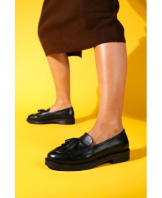 Milly Leather Tassel Loafers