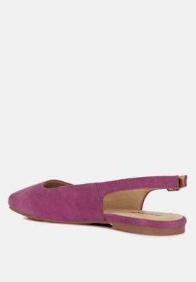 Rag and Co Womens Sozani Real Soft Leather Slingback Flats