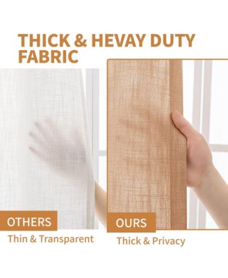 Linen Blend Privacy and Light Filtering Texture Grommet Pair 2 Panels