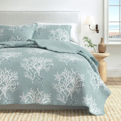 Coastal Microfiber Quilt Set With Shams
