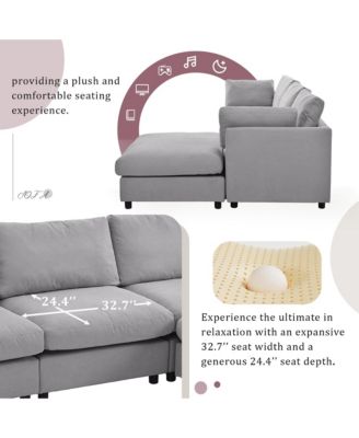 Upholstery Convertible Sectional Sofa, L Shaped Couch with Reversible Chaise
