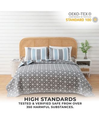 Coastal Microfiber Quilt Set With Shams