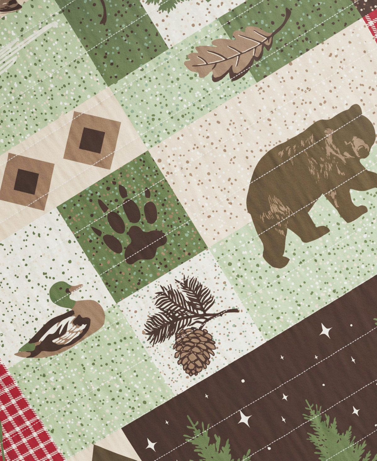 Linery & Co. Wildlife Patchwork Microfiber Quilt Set With Shams