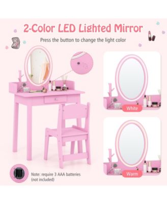 Kids Vanity Set with Lighted Mirror