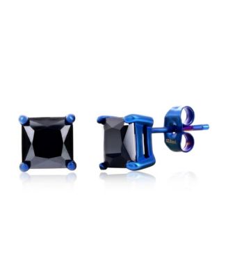 Stainless Steel, Square CZ Studs