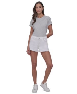 DKNY Jeans - Women's Mid-Rise Split-Side Denim Shorts