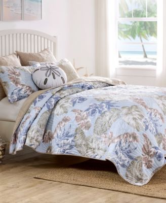 Tropics Coastal Palm 3 Piece Quilt Set, Full/Queen