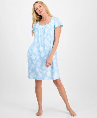 Charter Club - Women's Cotton Scalloped Short-Sleeve Chemise