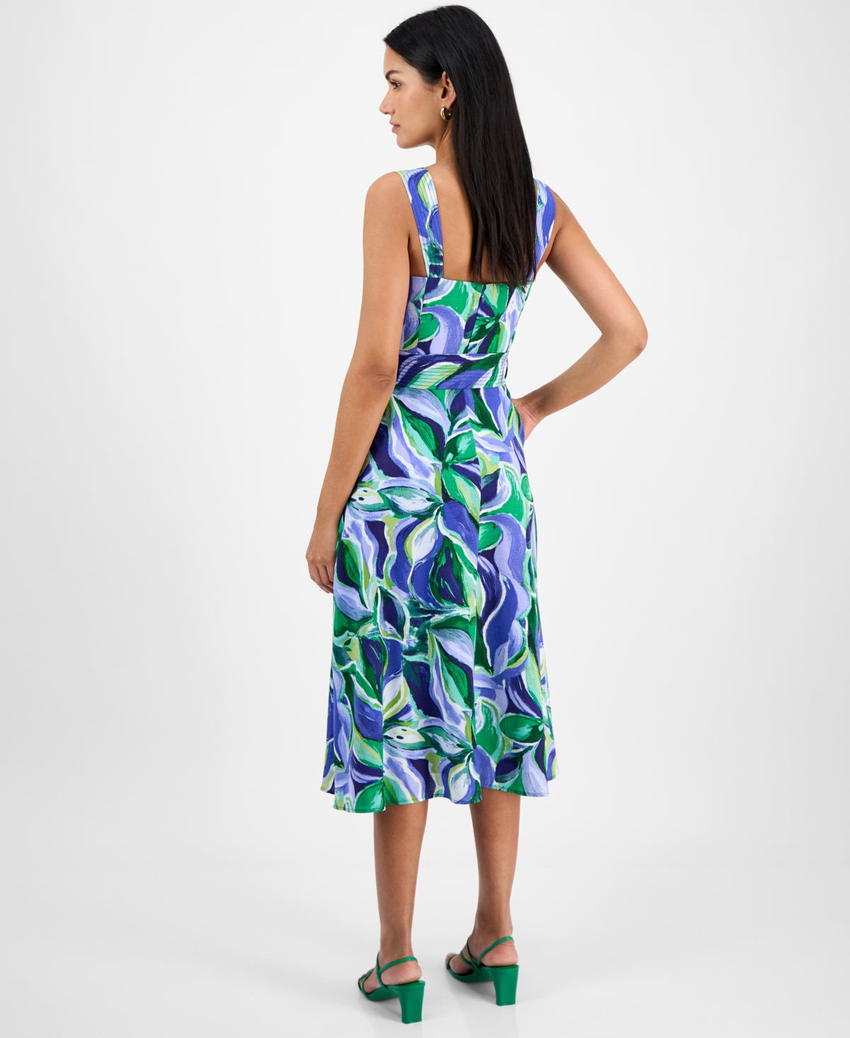 Tahari Asl Petite Midi Dress In Blue