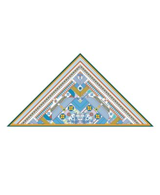 Double Sided Wool Silk Triangle Scarf Of Shapes Reconstruction