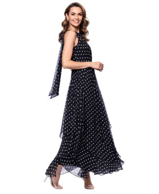 sachin and babi light blue dress Women's Polka Dot Chiffon Dress Fashion Casual V-Neck Short Sleeve A-Line  Skirt Thin Black : Amazon.co.uk: Fashion main image 1