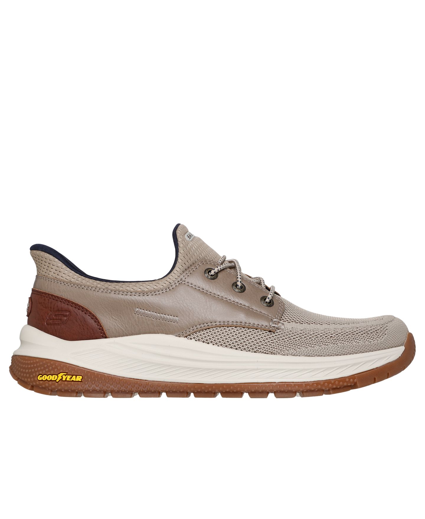 Мужские кроссовки Skechers Slip-ins Relaxed Fit: Meroe - Alden Casual Boat, цвет: Серо-коричневый — фото 2