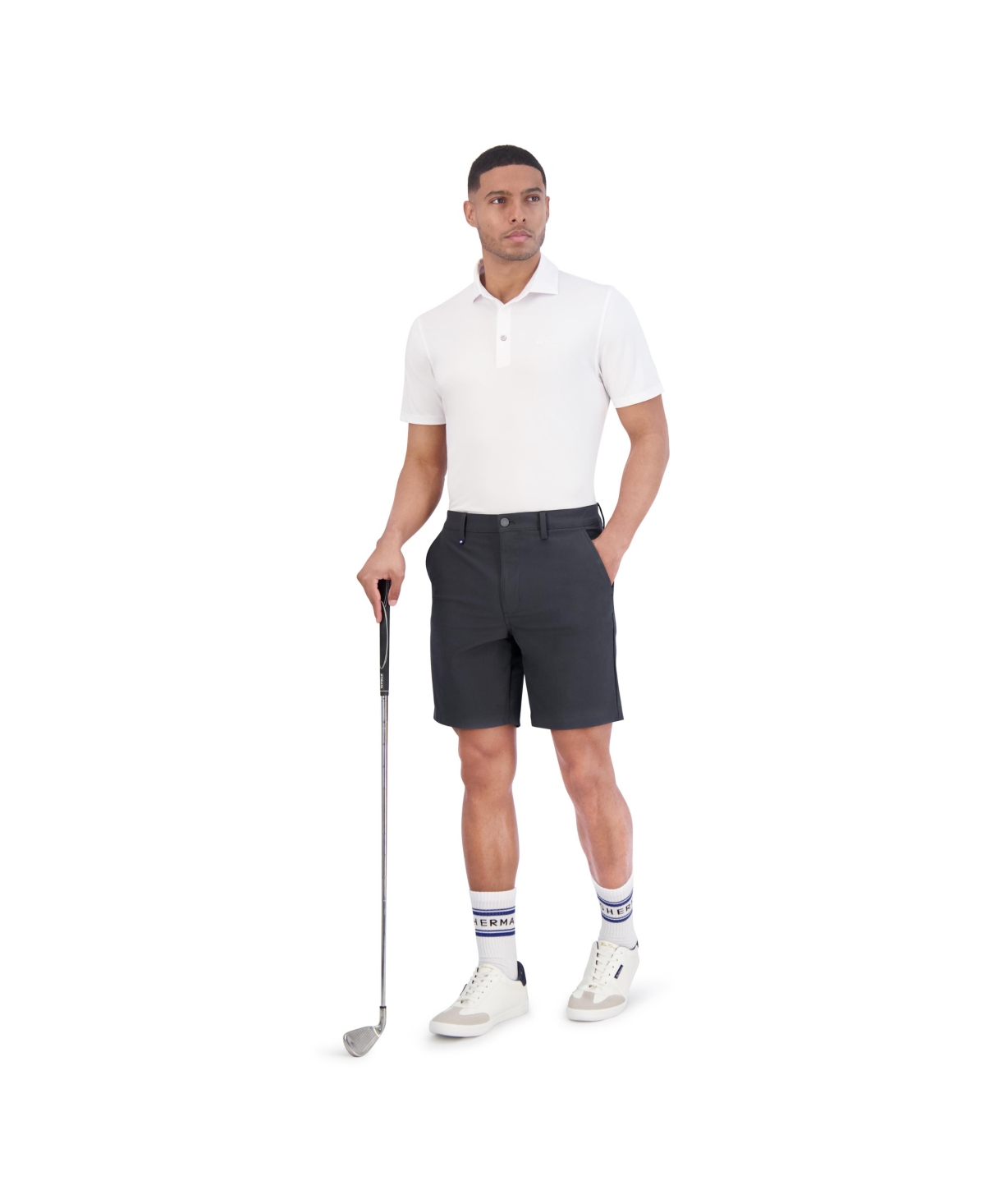 Ben Sherman Men's Golf 4-way Stretch Tech Shorts In Dark Gray