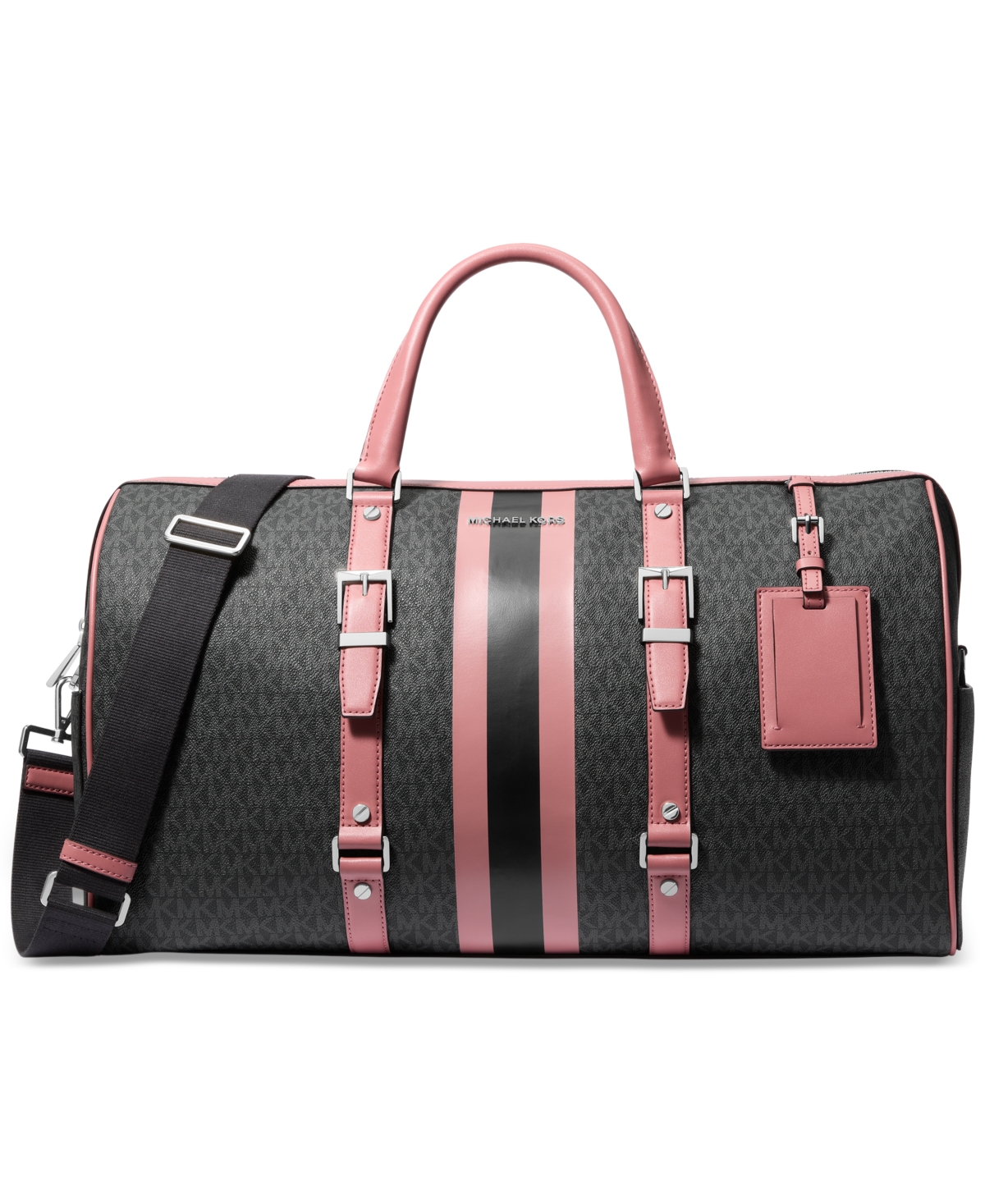Michael Michael Kors Weekender Logo Duffle Bag - Black Multi/rose
