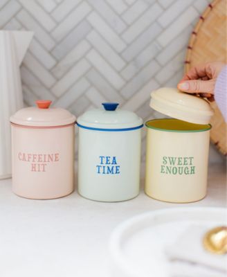 Enamel 3-Pc. Storage Tin Set