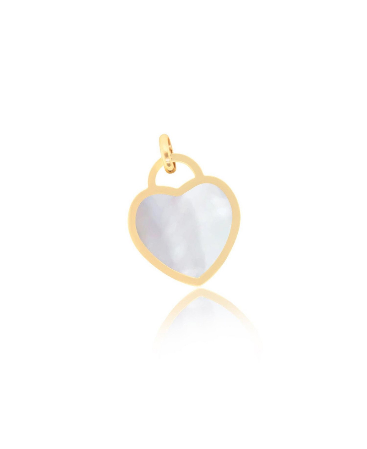 Mother of Pearl Heart Padlock Charm 15 millimeters - Mother of pearl