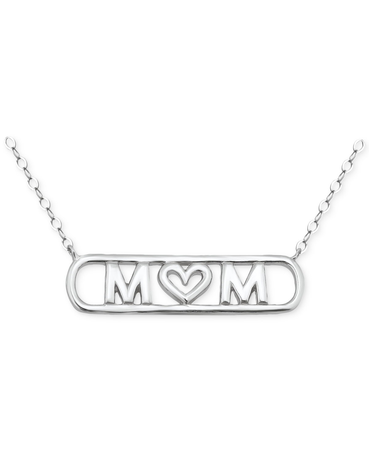 Giani Bernini Mom Heart Pendant Necklace In 18k Gold-plated Sterling Silver (also In Sterling Silver), 16" + 2" Ex In Silver