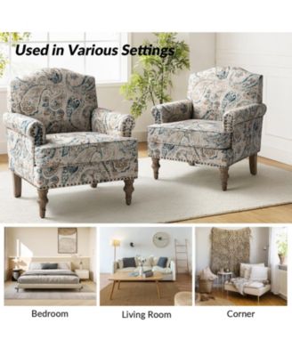 Lakeydra Farmhouse Style Armchair with Pattern Design