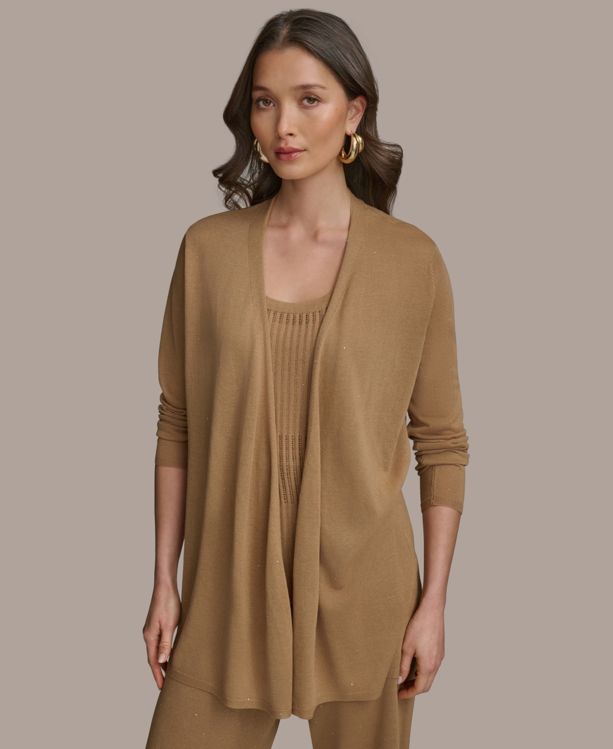 DONNA KARAN WOMEN'S OPEN-FRONT CARDIGAN SWEATER 